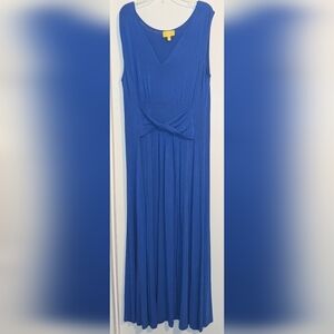 Liz Lange Navy Blue Sleeveless Maxi Dress, Size Large